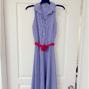 Striped swing dress w/belt 💙